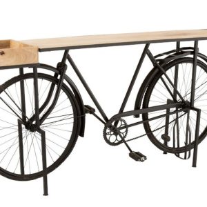 Černý konzolový stolek retro kolo Bicycle - 190*36*84cm J-Line by Jolipa  - -