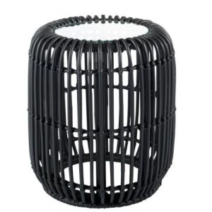 Černý ratanový konferenční stolek Mono Boho - Ø 38 * 41cm J-Line by Jolipa  - -
