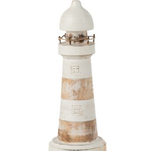 Dřevěná dekorace maják Lighthouse Alabasia Wood M - Ø10*25cm J-Line by Jolipa  - -