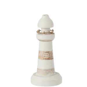 Dřevěná dekorace maják Lighthouse Alabasia Wood S - Ø7*15cm J-Line by Jolipa  - -