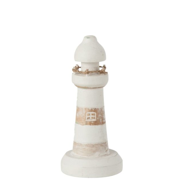 Dřevěná dekorace maják Lighthouse Alabasia Wood S - Ø7*15cm J-Line by Jolipa  - -
