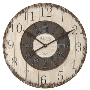Dřevěné nástěnné hodiny Paris  - Ø 80*5 cm / 1xC Clayre & Eef  - -