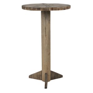 Dřevěný přírodní odkládací stolek Ponien - Ø 38*62 cm Clayre & Eef  - -