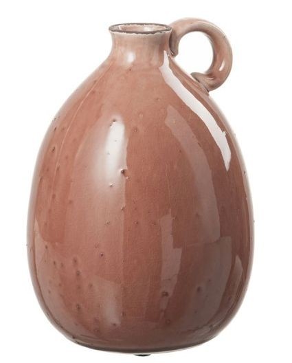 Hnědá keramická váza s uchem Florero - ∅ 19*26 cm J-Line by Jolipa  - -