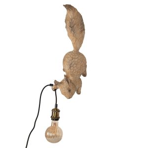 Hnědá nástěnná lampa ve tvaru veverky Squirrel - 12*15*48 cm E27/max 1*40W Clayre & Eef  - -