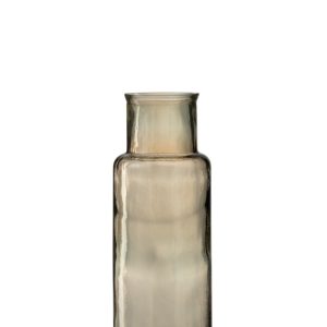 Hnědá úzká skleněná váza Cylinder M - 14