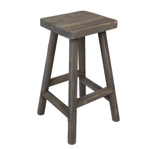 Hnědý antik dřevěný stolek na květiny - 30*30*58 cm Clayre & Eef  - -