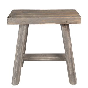 Hnědý antik dřevěný stolek na květiny - 38*18*38 cm Clayre & Eef  - -