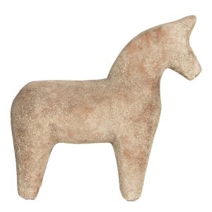 Keramická dekorace koně v cihlovo-hnědém provedení - 25*8*25 cm Clayre & Eef  - -