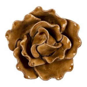 Keramická dekorace květina hnědá - Ø 8*6 cm Clayre & Eef  - -