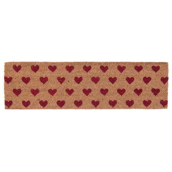 Kokosová rohožka Hearts - 75*22*2 cm Clayre & Eef  - -