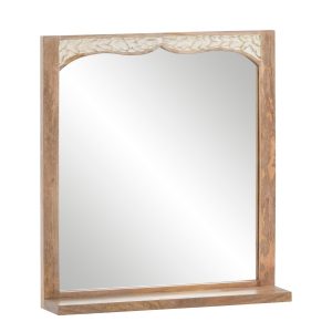 Koupelnové nástěnné dřevěné zrcadlo Dehli Mango - 70*15*75 cm  Massivum  - -