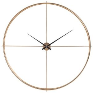 Zlaté kovové nástěnné hodiny Metgo- Ø 128*10 cm J-Line by Jolipa  - -