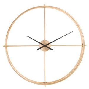 Zlaté kovové nástěnné hodiny Metgo- Ø 80*9 cm J-Line by Jolipa  - -