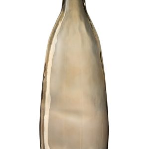 Hnědá skleněná váza  Bottle  - Ø 25*75 cm J-Line by Jolipa  - -
