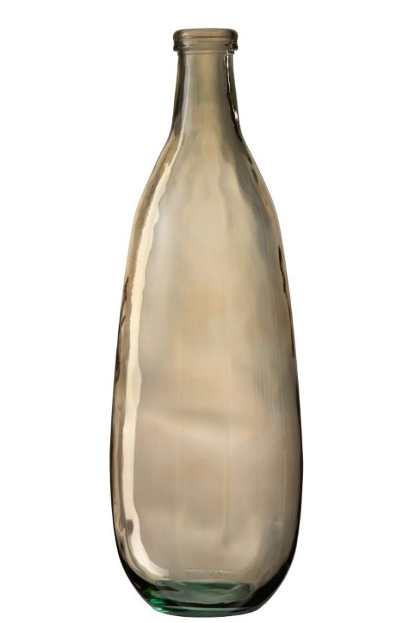 Hnědá skleněná váza  Bottle  - Ø 25*75 cm J-Line by Jolipa  - -