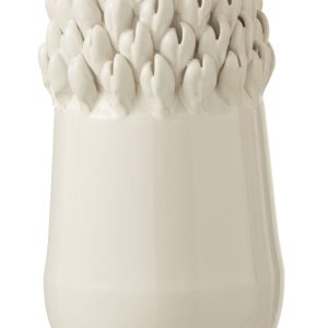 Krémová keramická váza Ibiza white - Ø 14*27cm J-Line by Jolipa  - -