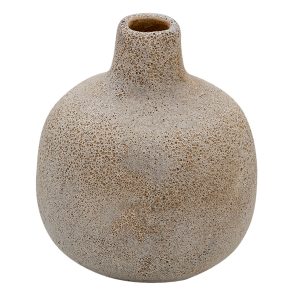 Krémová keramická váza s patinou Annora - Ø 9*9 cm Clayre & Eef  - -