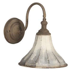 Krémová vintage nástěnná lampa s patinou Molly - 31*23*27 cm Clayre & Eef  - -