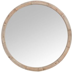 Kulaté dřevěné nástěnné zrcadlo Mind - Ø122*7cm J-Line by Jolipa  - -