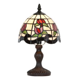 Malá stolní lampa Tiffany s tulipánky Tulip - Ø 18*30 cm E14/max 1*25W Clayre & Eef  - -
