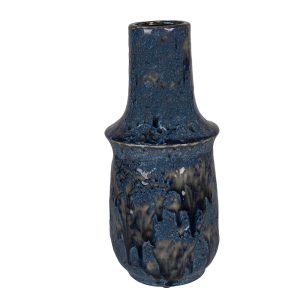 Modrá keramická váza Blue Dotty L - Ø 13*30 cm Clayre & Eef  - -