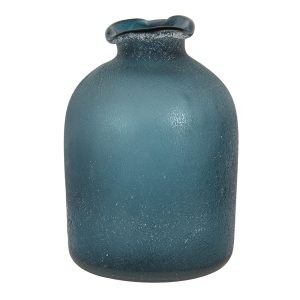 Modrá váza Single s patinou - 7*10 cm Clayre & Eef  - -