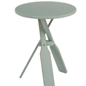 Mintový dřevěný odkládací stolek s pádly Paddles - Ø 45*56cm J-Line by Jolipa  - -