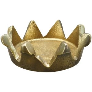 Mosazný antik kovový svícen ve tvaru koruny Crown - Ø 8
