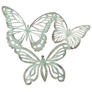 Nástěnná dekorace 3 motýlci - 53*45 cm Clayre & Eef  - -
