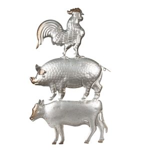 Nástěnná kovová dekorace zvířata - 26*1*46 cm Clayre & Eef  - -