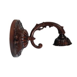 Nástěnná lampa Tiffany hnědá bez stínítka -15*Ø 23 cm Clayre & Eef  - -