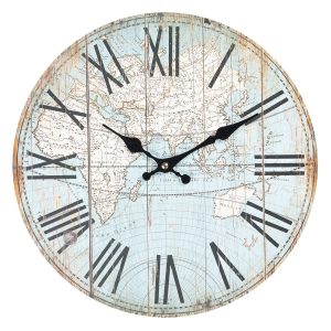 Nástěnné hodiny World  - Ø 34*4 cm / 1xAA Clayre & Eef  - -