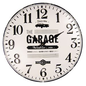 Nástěnné kovové hodiny The Garage – Ø 40 cm / 1*AA Clayre & Eef  - -