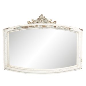 Nástěnné zrcadlo v dřevěném rámu s patinou a ornamenty- 72*4*55 cm Clayre & Eef  - -