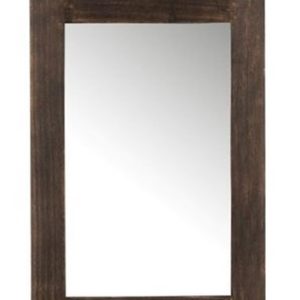 Nástěnné zrcadlo v tmavě hnědém dřevěném rámu Fleuretta - 80*55*2 cm J-Line by Jolipa  - -