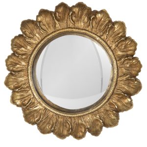 Nástěnné zrcadlo ve zlatém masivním rámu Marcellette – Ø 18*2 cm Clayre & Eef  - -