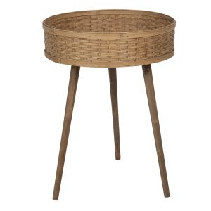 Dřevěný odkládací stolek s výpletem - 46*62 cm Clayre & Eef  - -