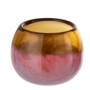 Okrovo-růžová skleněná váza Vana ball - Ø8*7 cm J-Line by Jolipa  - -