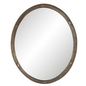 Oválné zrcadlo v hnědém rámu s patinou Nadiya - 22*1*27 cm Clayre & Eef  - -