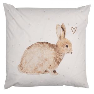 Povlak na polštář s motivem králíčka a srdíček Bunnies in Love - 45*45 cm Clayre & Eef  - -