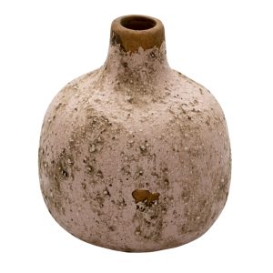 Růžová keramická váza s patinou Gail - Ø 9*9 cm Clayre & Eef  - -
