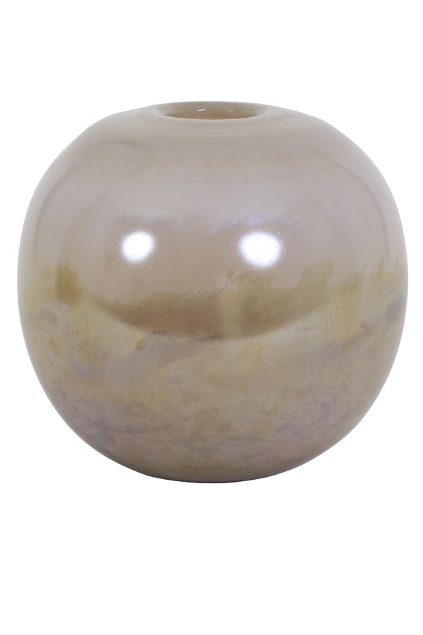 Růžová skleněná perleťová váza Favaro L - Ø 20*19 cm Light & Living  - -