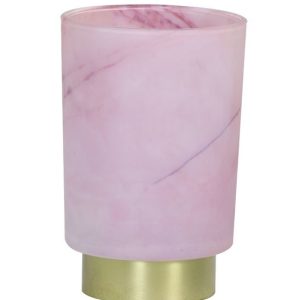 Růžová skleněná stolní lampa Marble Led - Ø10*27cm  Light & Living  - -