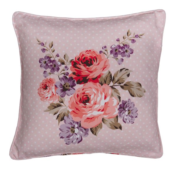 Růžový bavlněný potah na polštář s růžemi Dotty Rose - 40*40 cm Clayre & Eef  - -