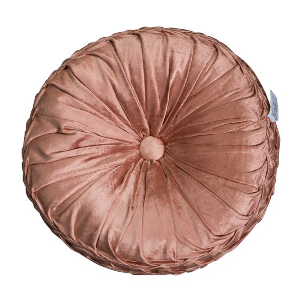 Růžový kulatý sametový polštář Rosa - Ø 40cm Mars & More  - -