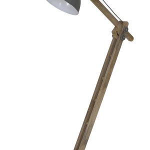 Šedá dřevěná stojací lampa Elmer cement - 84*26*125 cm Light & Living  - -