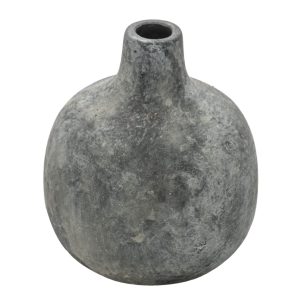 Šedá keramická váza s patinou Lina - Ø 9*9 cm Clayre & Eef  - -
