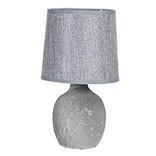 Šedá stolní lampa se šedým stínidlem - Ø 15*26 cm E14/max 1*40W Clayre & Eef  - -