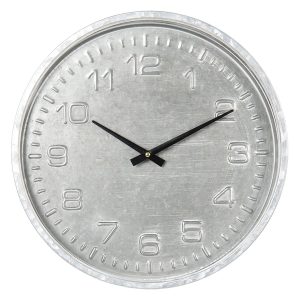 Šedé nástěnné hodiny v industriálním stylu - Ø 39*5 cm / 1*AA Clayre & Eef  - -